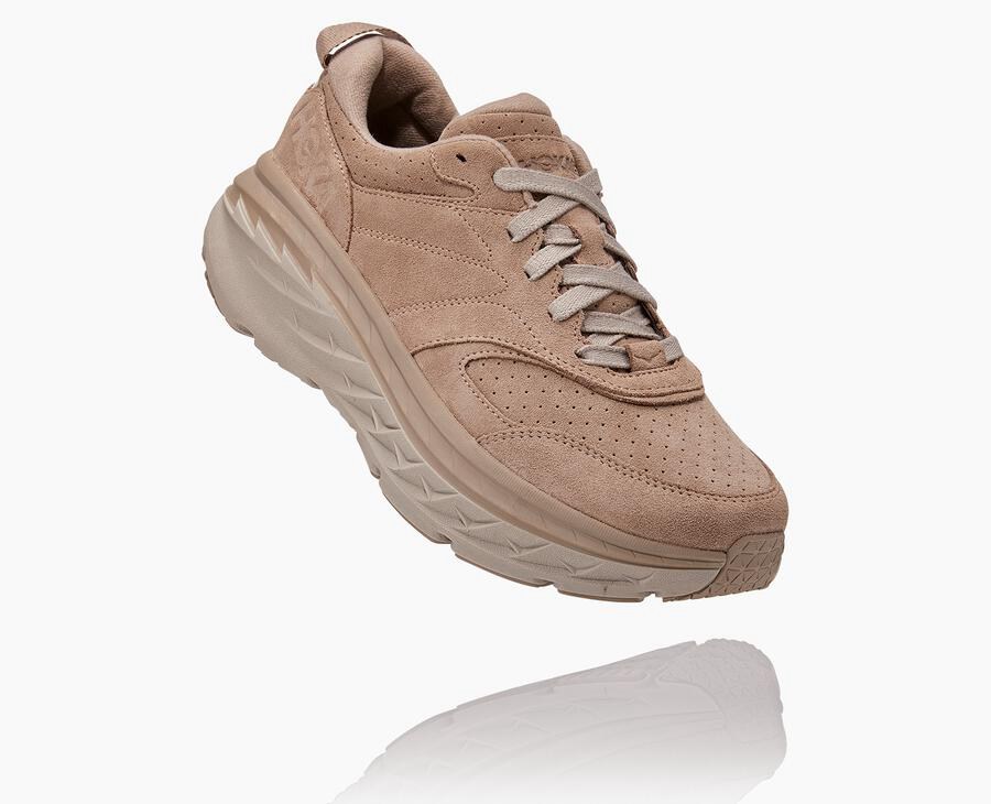 Zapatos Para Caminar Hoka One One Mujer Grises - Bondi L Suede - TNVF97564